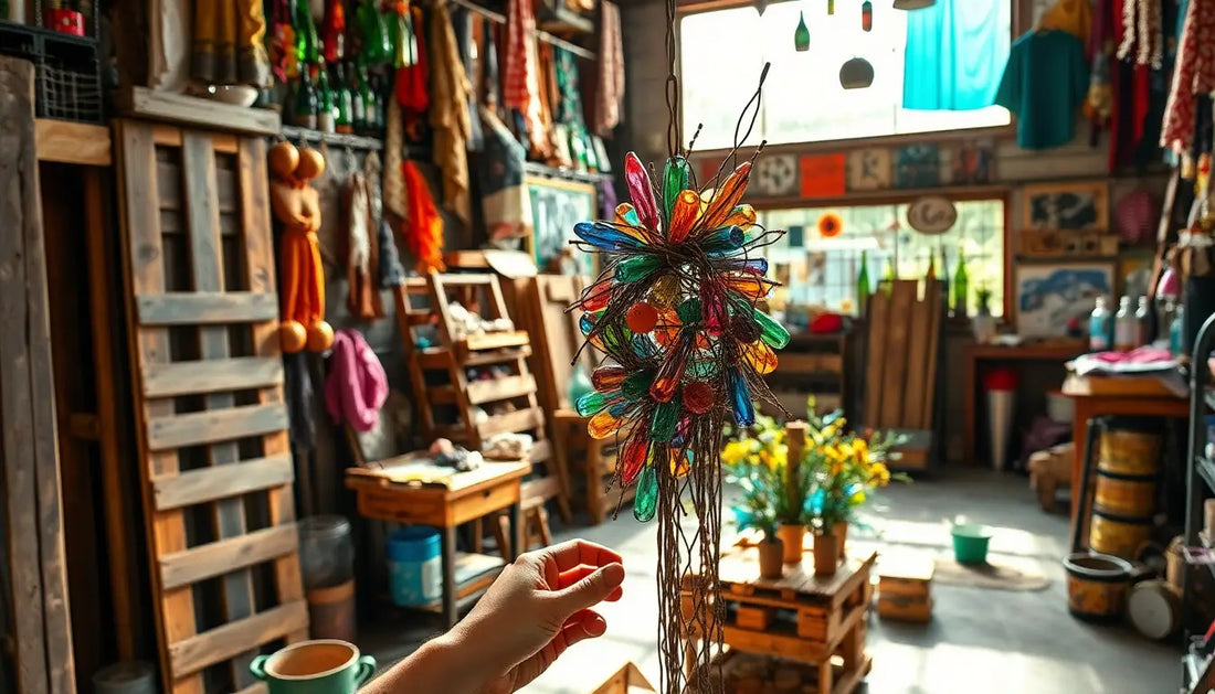 Bunte Tierdesign T-Shirts vor einem farbenfrohen Blumenarrangement in hoher Vase.