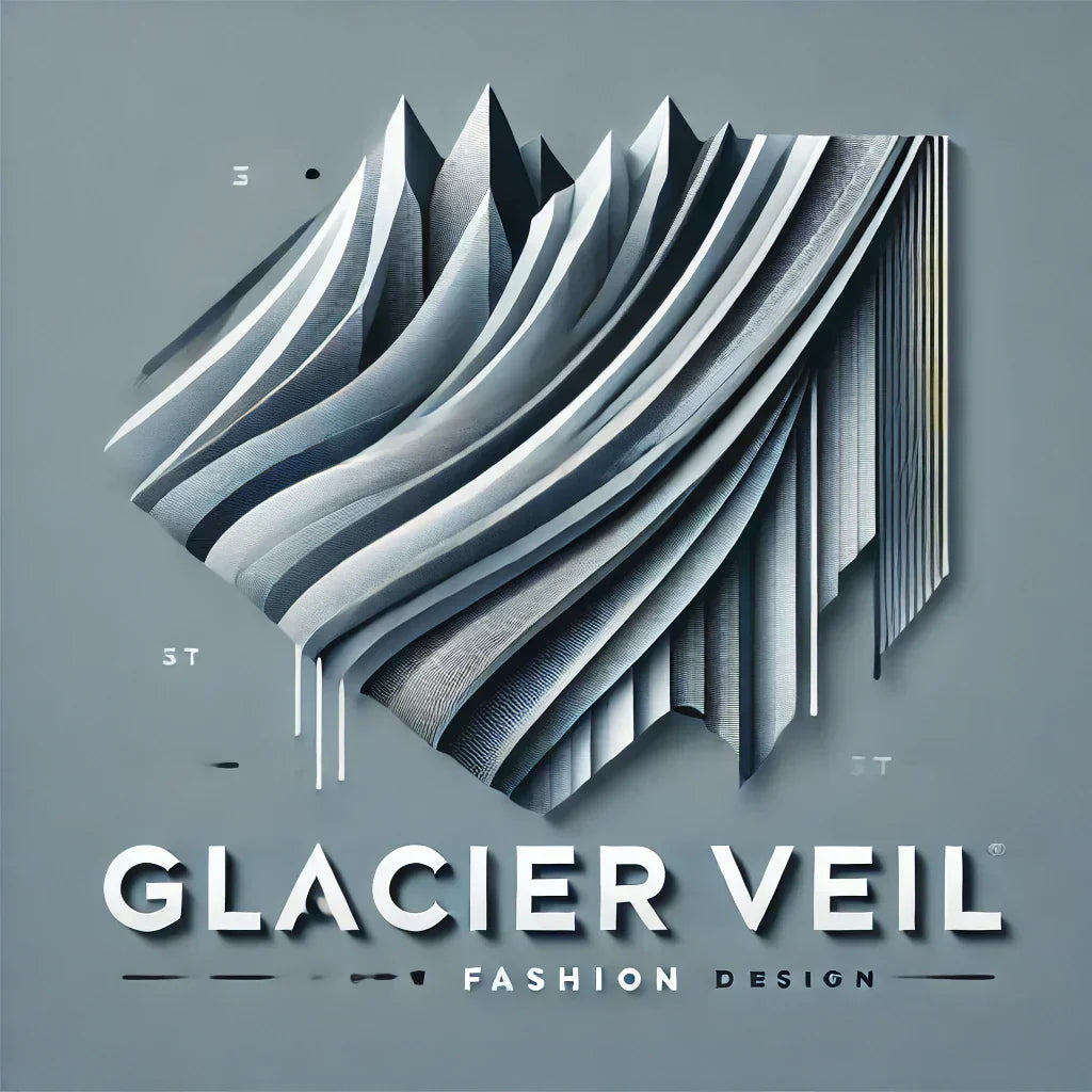 Abstract geometrisches Design in metallischen Grautönen, inspiriert von Natur Glacier Veil.