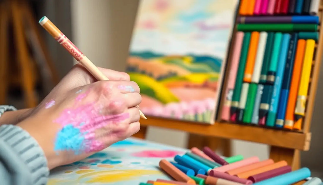 Händeverzierung mit bunten Farben beim Zeichnen für bunte Tierdesign T-Shirts.