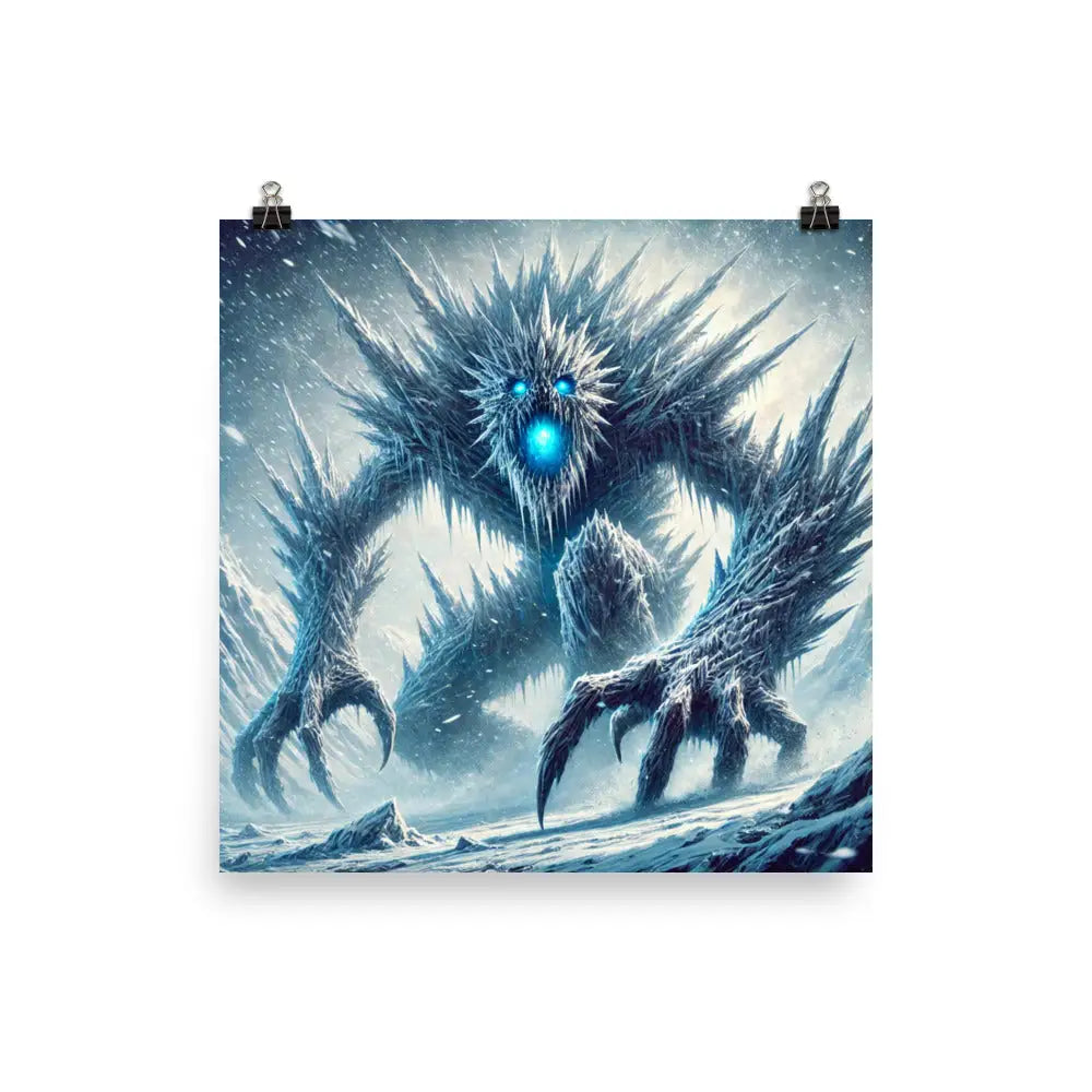 Icy Monster GPSR Poster featuring a chilling icy monster design