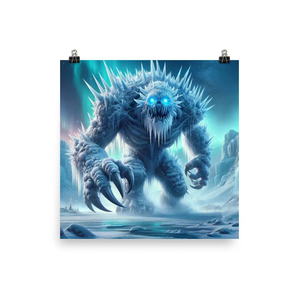 Icy Monster GPSR Poster für Fans fantastischer Kunst und Monster-Darstellungen