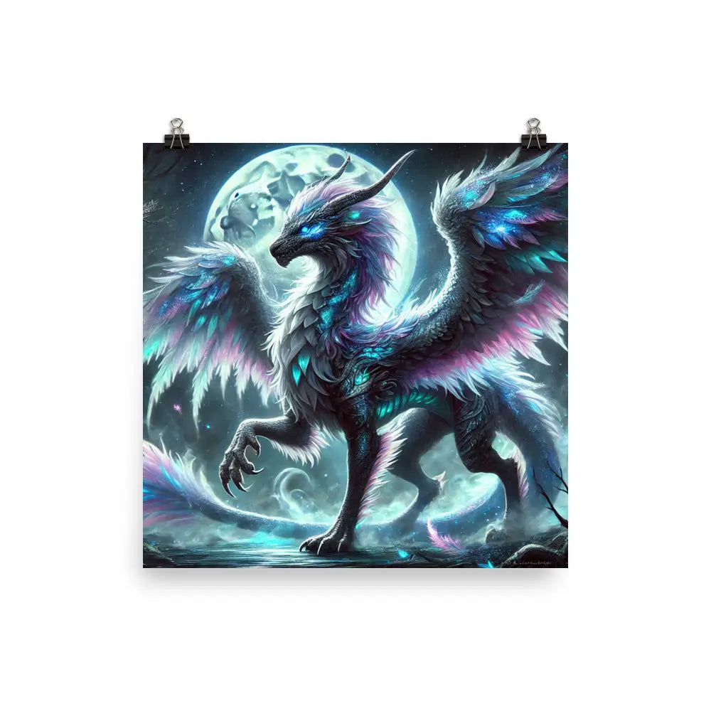 Fantasy Drache Poster für Liebhaber fantastischer Kunst mit majestätischem Drachen