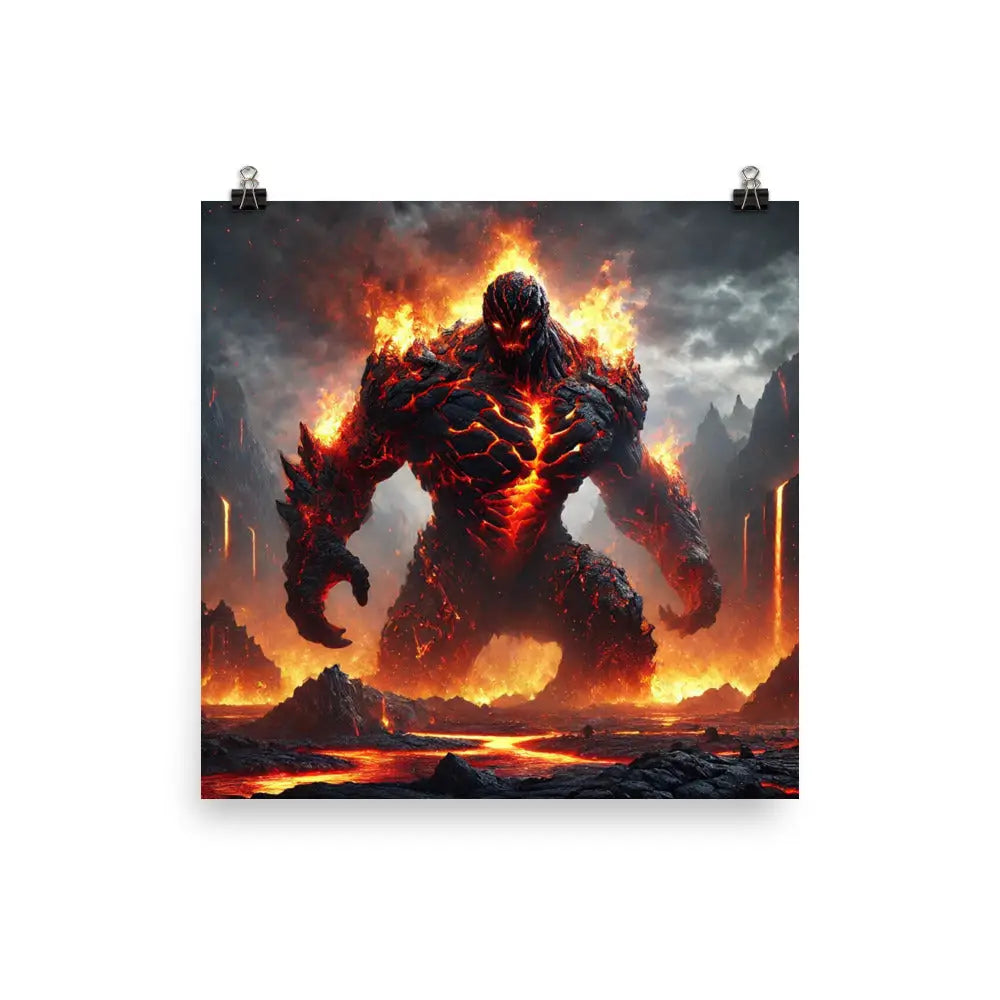 Fiery Lava Monster Poster für GPSR-Fans zeigt beeindruckende Grafik eines Lava-Monsters