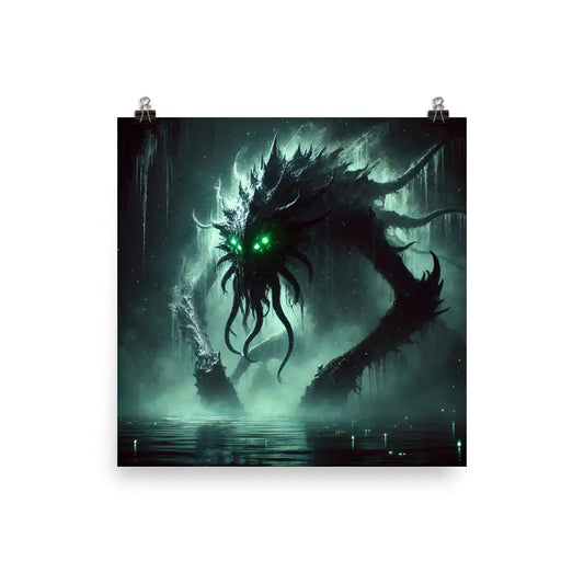 Cthulhu Monster Poster für Fans des Horrorgenres und GPSR in lebendigen Farben