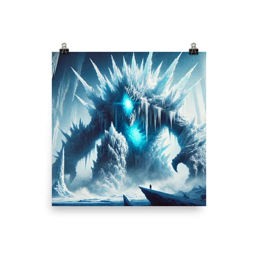 Icy Monster GPSR Poster für Fans fantastischer Kreaturen mit einem eindrucksvollen Design