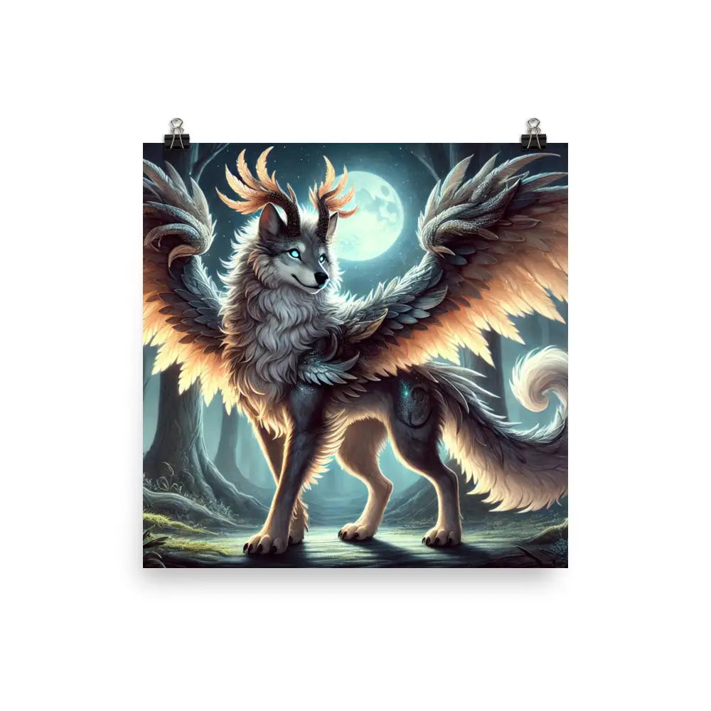 Winged Wolf Poster für eine bemerkenswerte Wandgestaltung im modernen Raum