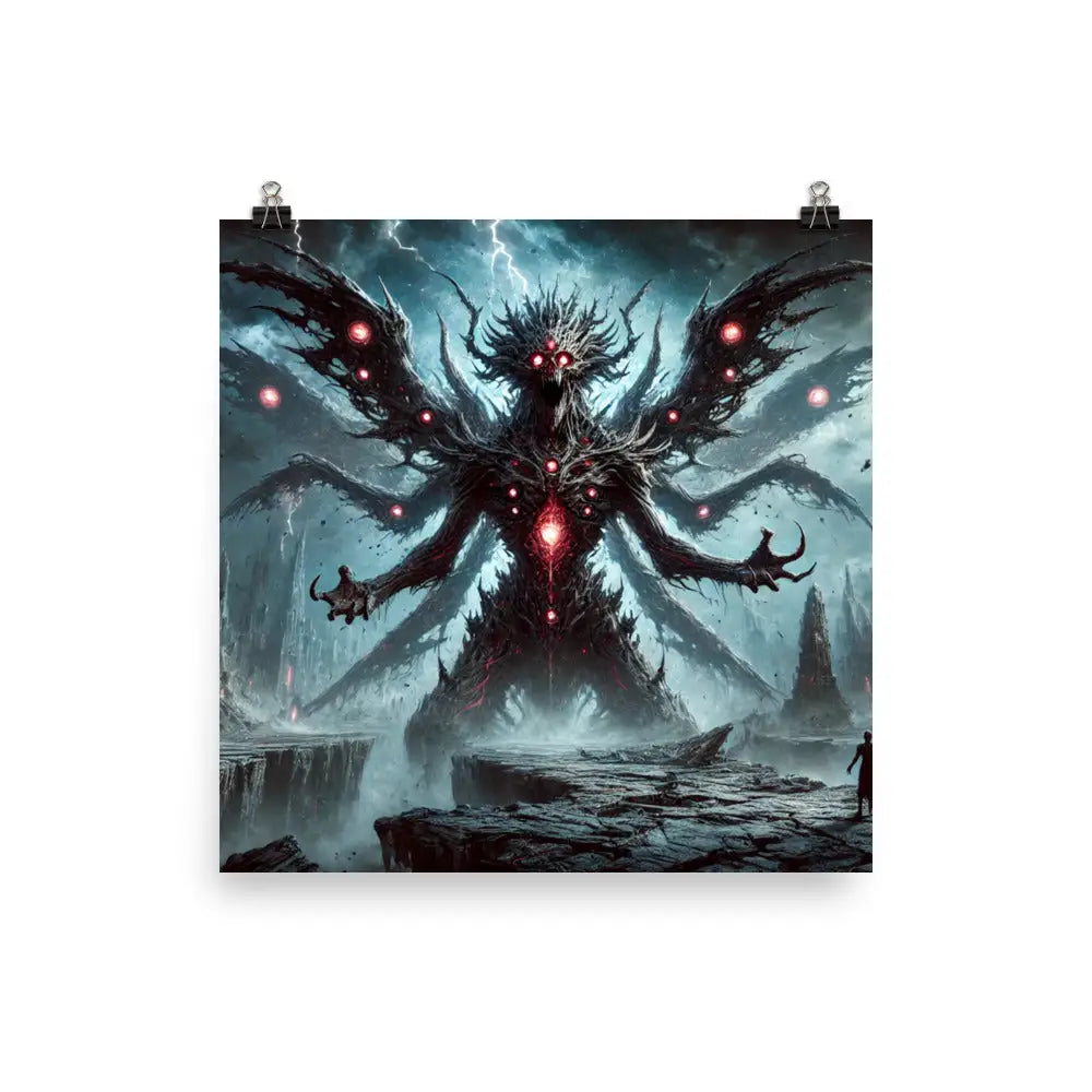 Fantasy Horror Monster Art Print Poster showcasing a captivating fantasy horror scene