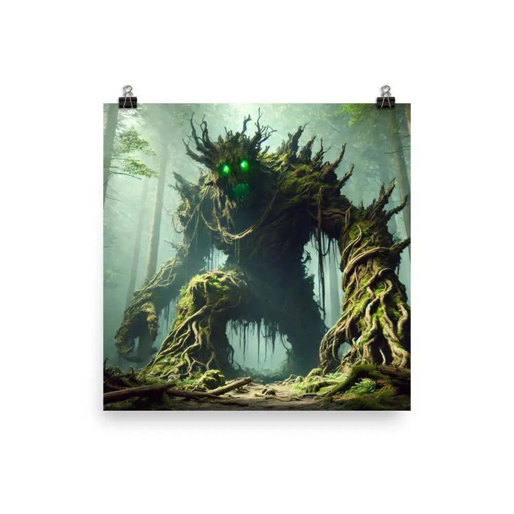 Moss-covered Tree Monster Poster für Fantasy-Fans, einzigartiges Kunstwerk