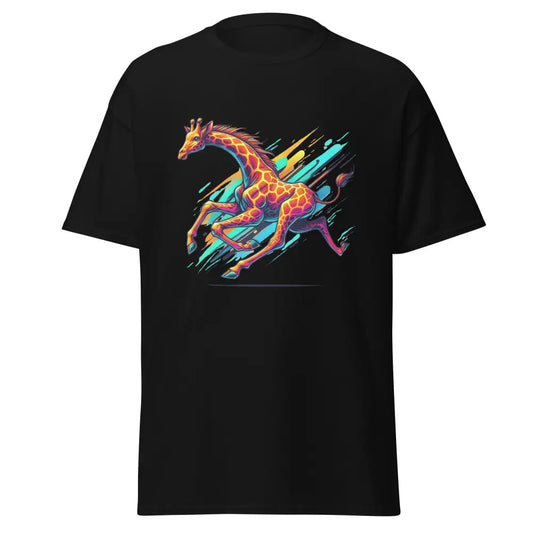 Schwarzes T-Shirt mit Giraffengrafik für einen modischen Look